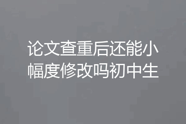 论文查重后还能小幅度修改吗初中生