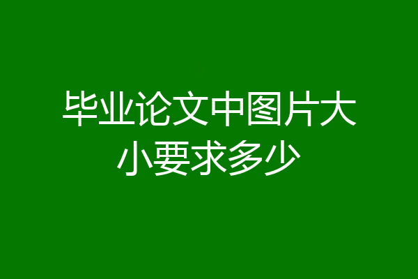 毕业论文中图片大小要求多少