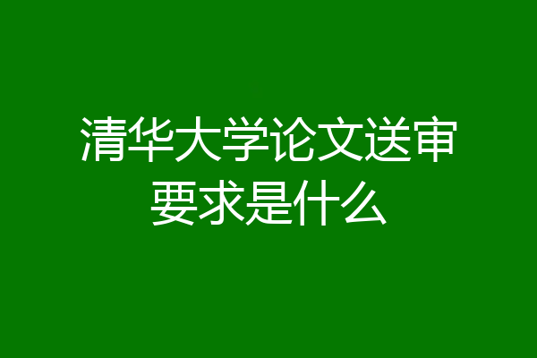 清华大学论文送审要求是什么