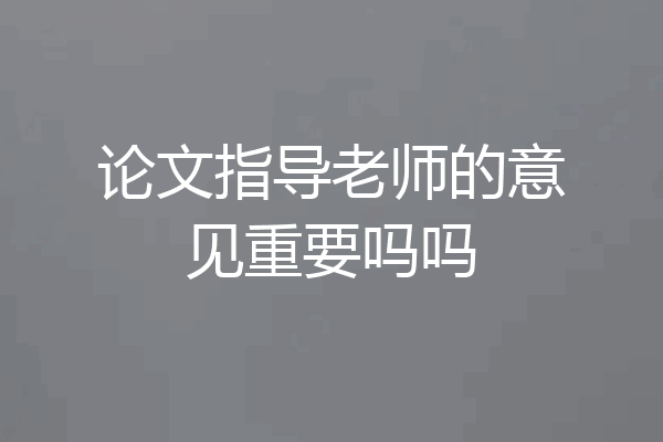 论文指导老师的意见重要吗吗