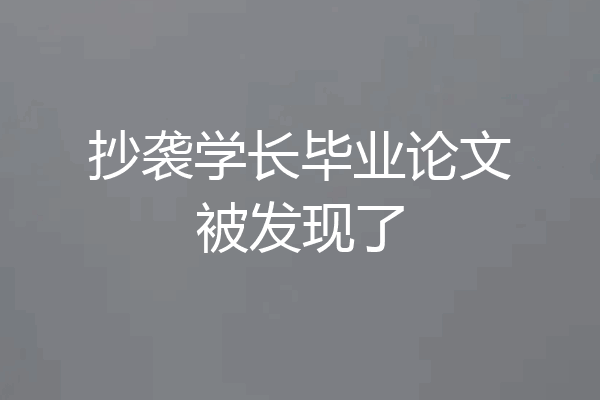 抄袭学长毕业论文被发现了