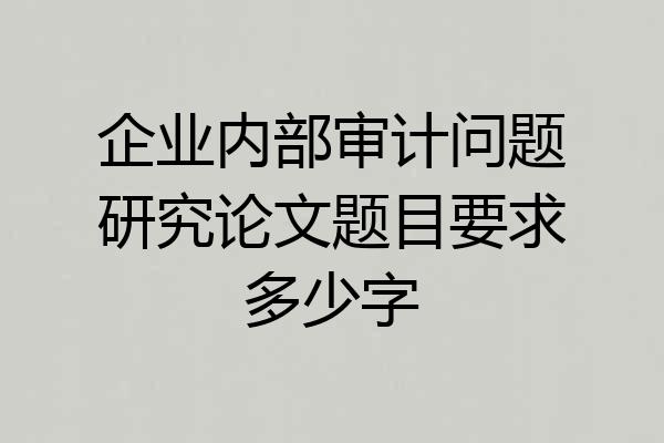 企业内部审计问题研究论文题目要求多少字