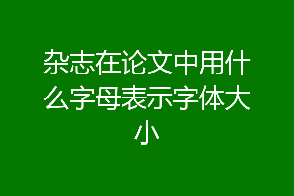 杂志在论文中用什么字母表示字体大小