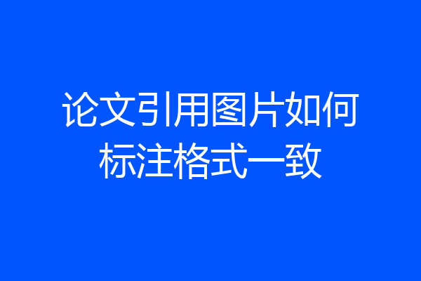论文引用图片如何标注格式一致