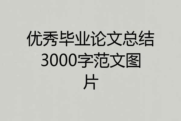 优秀毕业论文总结3000字范文图片
