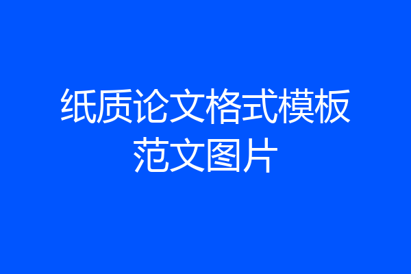 纸质论文格式模板范文图片