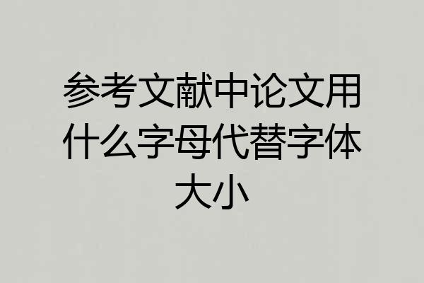 参考文献中论文用什么字母代替字体大小