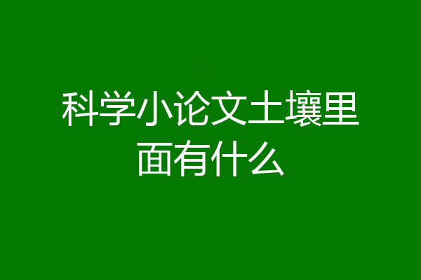 科学小论文土壤里面有什么