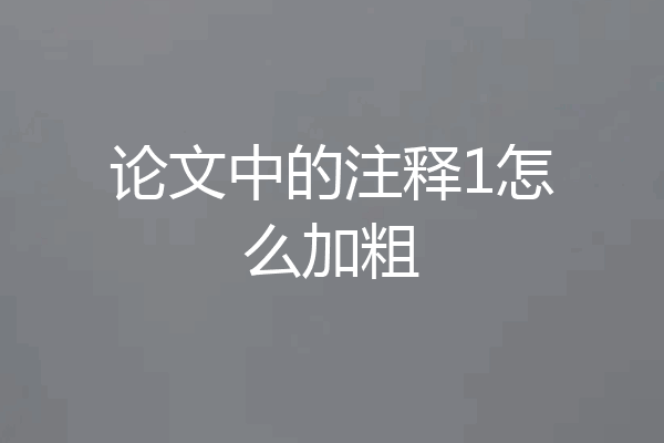 论文中的注释1怎么加粗