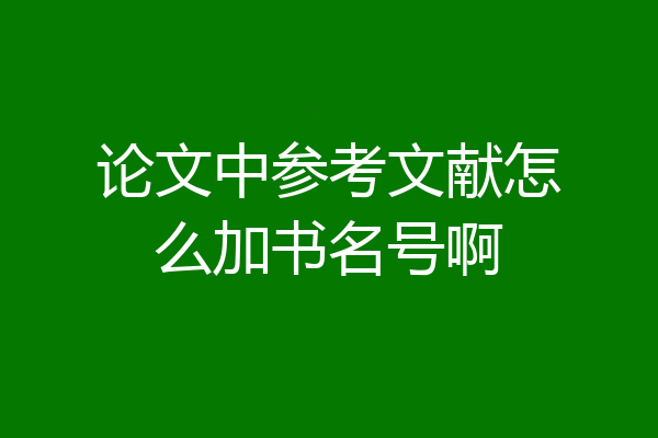 论文中参考文献怎么加书名号啊