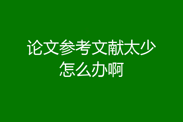 论文参考文献太少怎么办啊