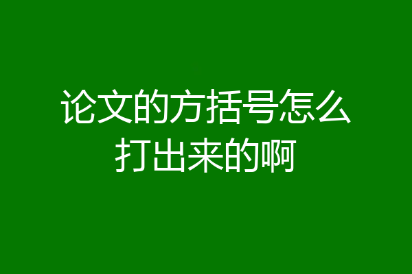 论文的方括号怎么打出来的啊