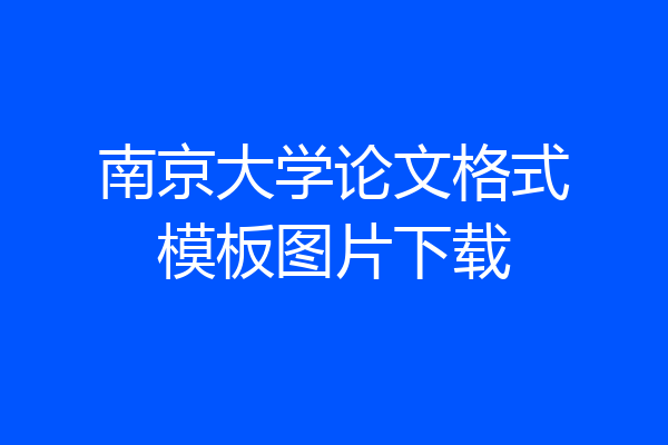 南京大学论文格式模板图片下载