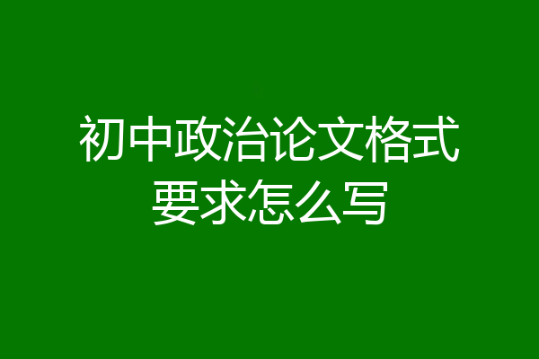 初中政治论文格式要求怎么写