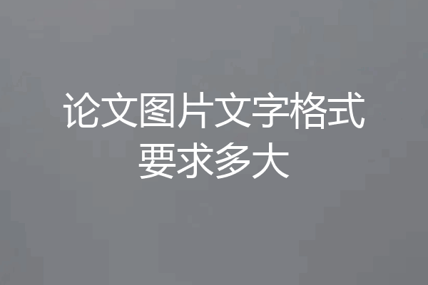 论文图片文字格式要求多大