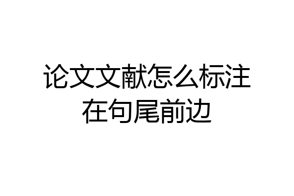 论文文献怎么标注在句尾前边