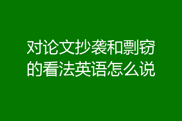 对论文抄袭和剽窃的看法英语怎么说