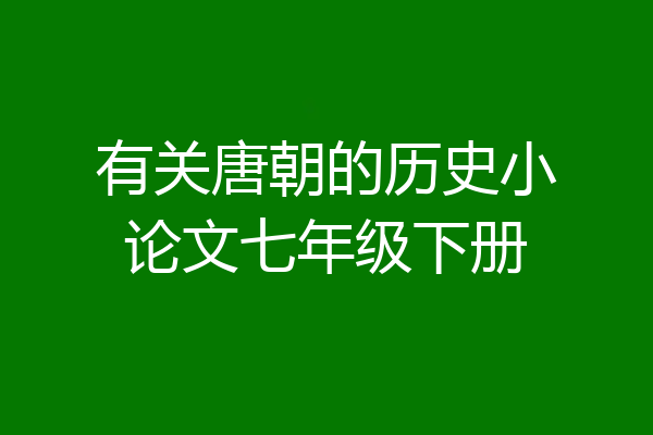 有关唐朝的历史小论文七年级下册