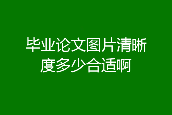 毕业论文图片清晰度多少合适啊