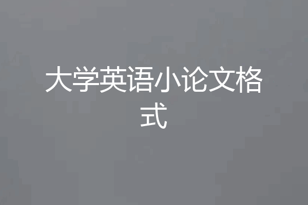 大学英语小论文格式