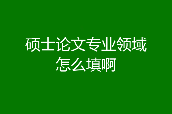 硕士论文专业领域怎么填啊