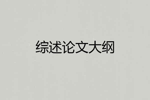 综述论文大纲