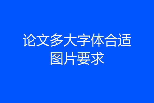 论文多大字体合适图片要求