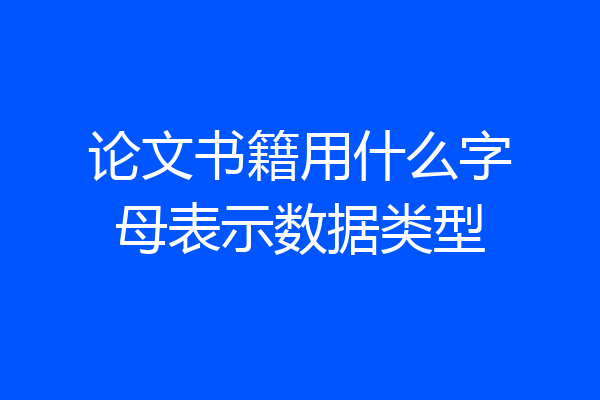 论文书籍用什么字母表示数据类型