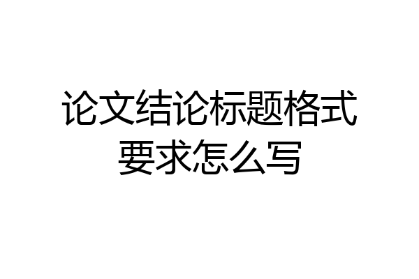 论文结论标题格式要求怎么写