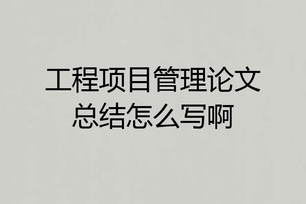 工程项目管理论文总结怎么写啊