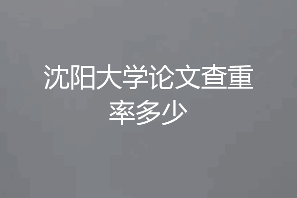 沈阳大学论文查重率多少
