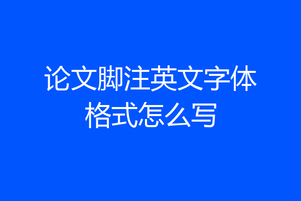 论文脚注英文字体格式怎么写