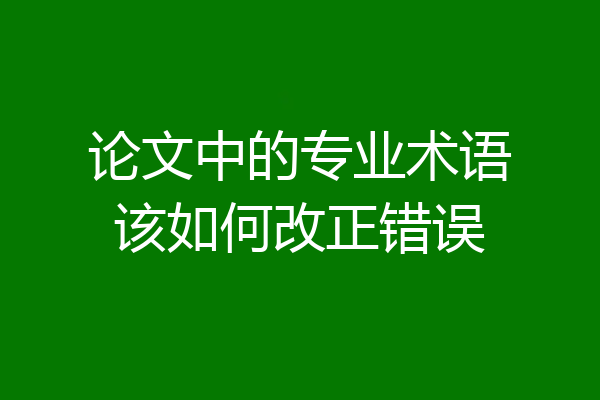 论文中的专业术语该如何改正错误