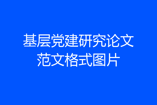 基层党建研究论文范文格式图片