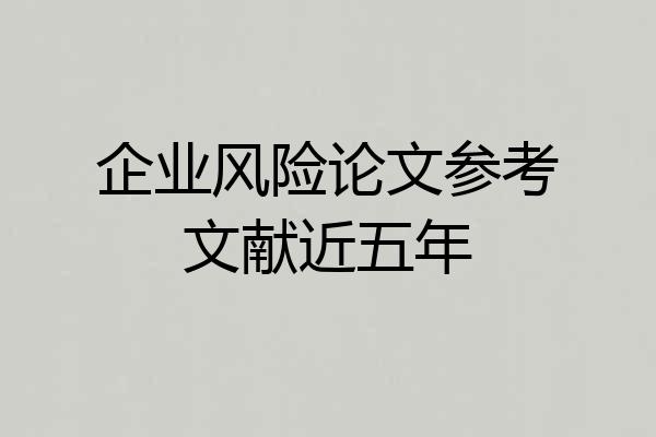 企业风险论文参考文献近五年