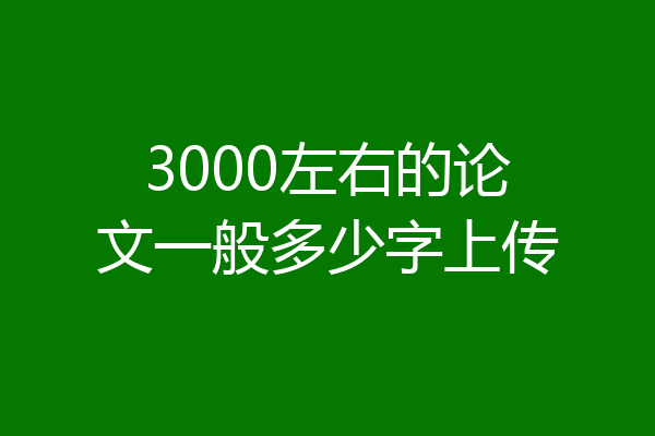 3000左右的论文一般多少字上传