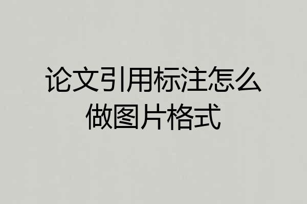 论文引用标注怎么做图片格式