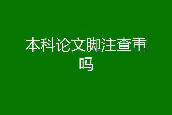 本科论文脚注查重吗