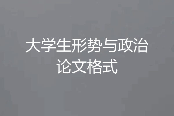 大学生形势与政治论文格式