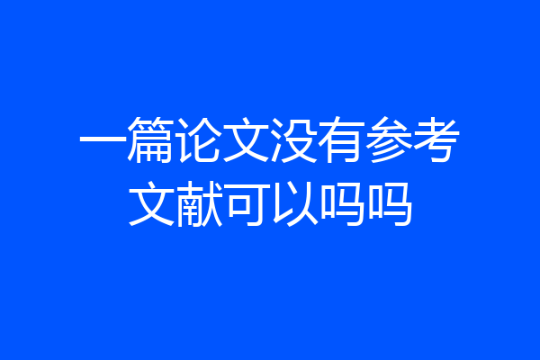 一篇论文没有参考文献可以吗吗