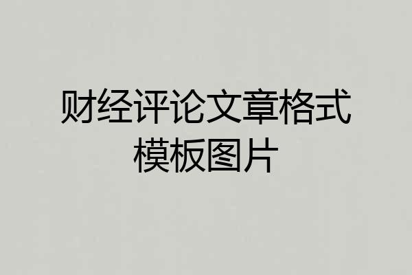 财经评论文章格式模板图片