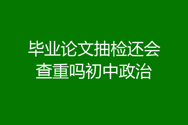 毕业论文抽检还会查重吗初中政治