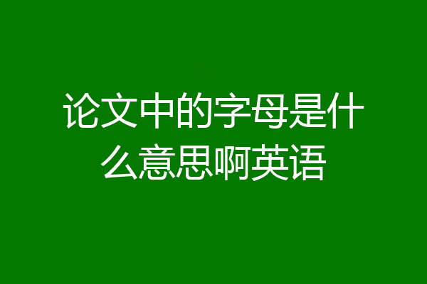 论文中的字母是什么意思啊英语