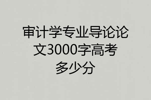审计学专业导论论文3000字高考多少分