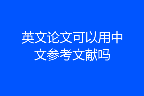 英文论文可以用中文参考文献吗