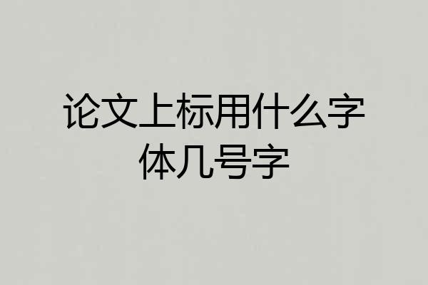 论文上标用什么字体几号字