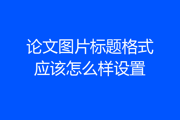 论文图片标题格式应该怎么样设置