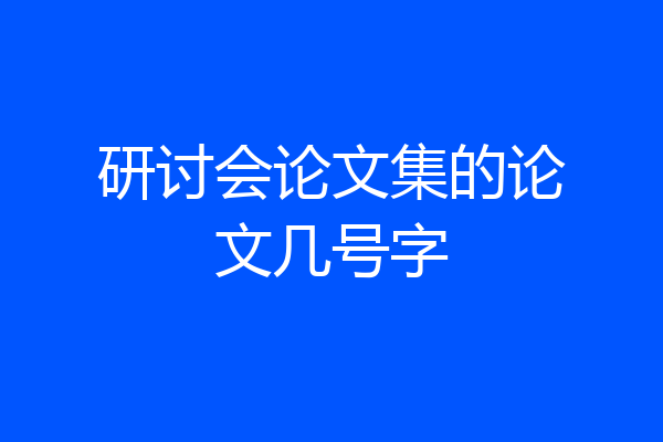 研讨会论文集的论文几号字