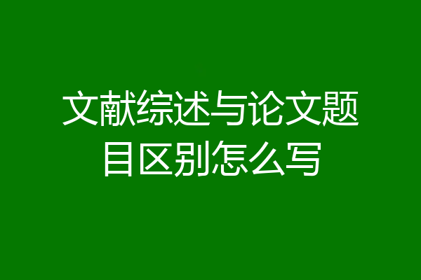 文献综述与论文题目区别怎么写