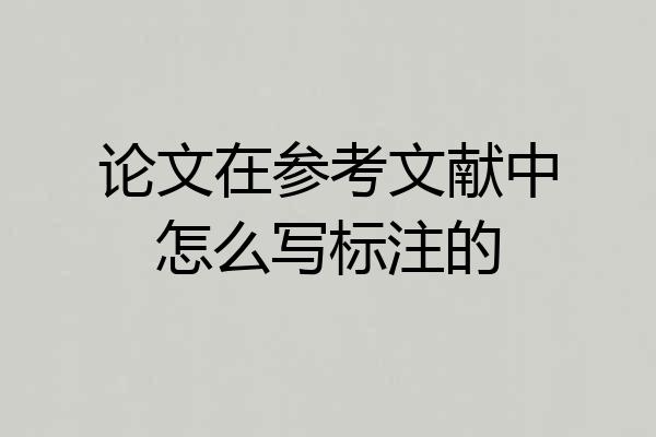 论文在参考文献中怎么写标注的
